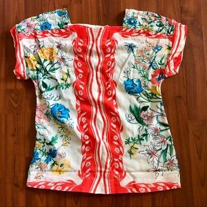 Maeve by Anthropologie Flower Print Blouse